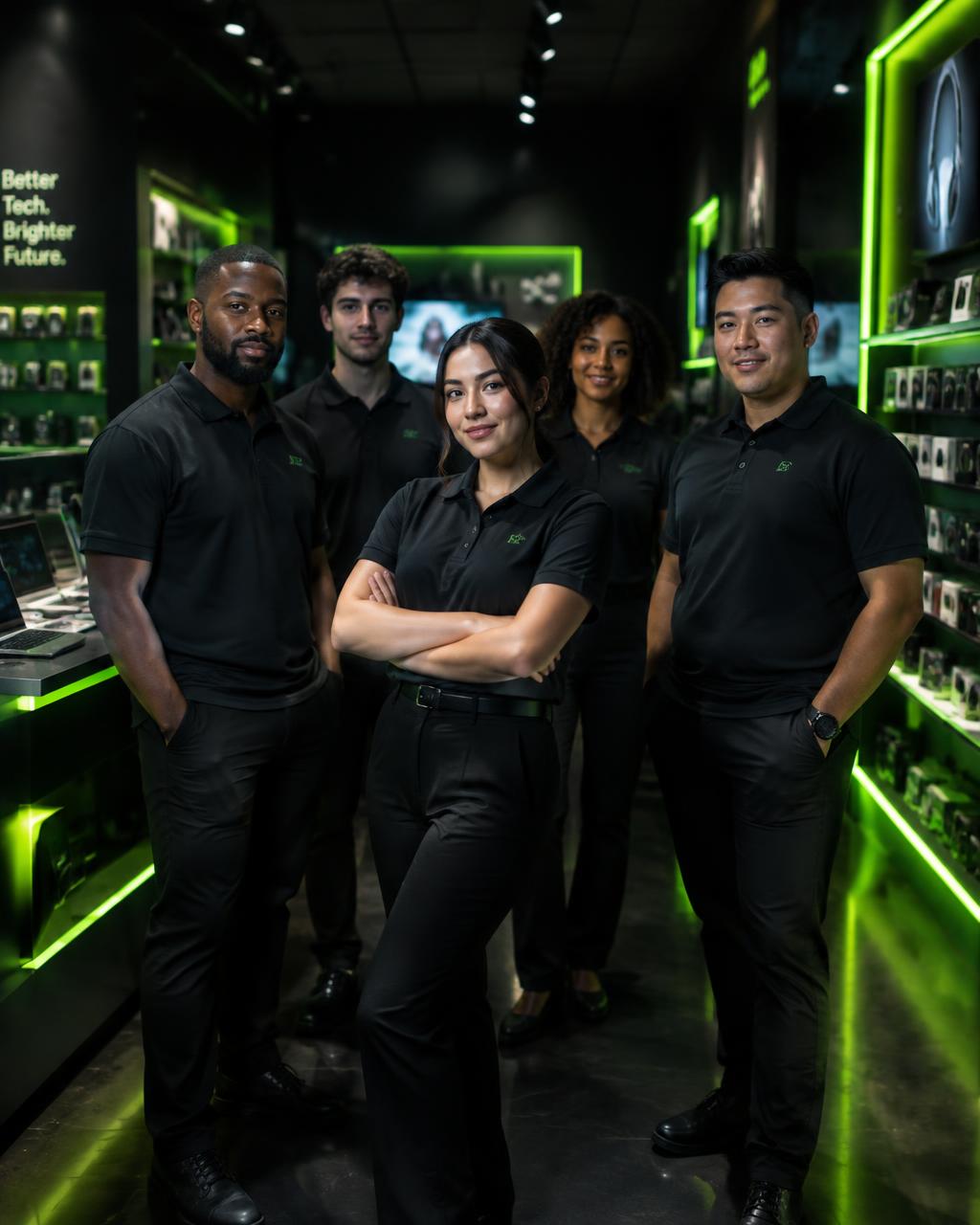 The Unwired Products retail sales team on the store floor